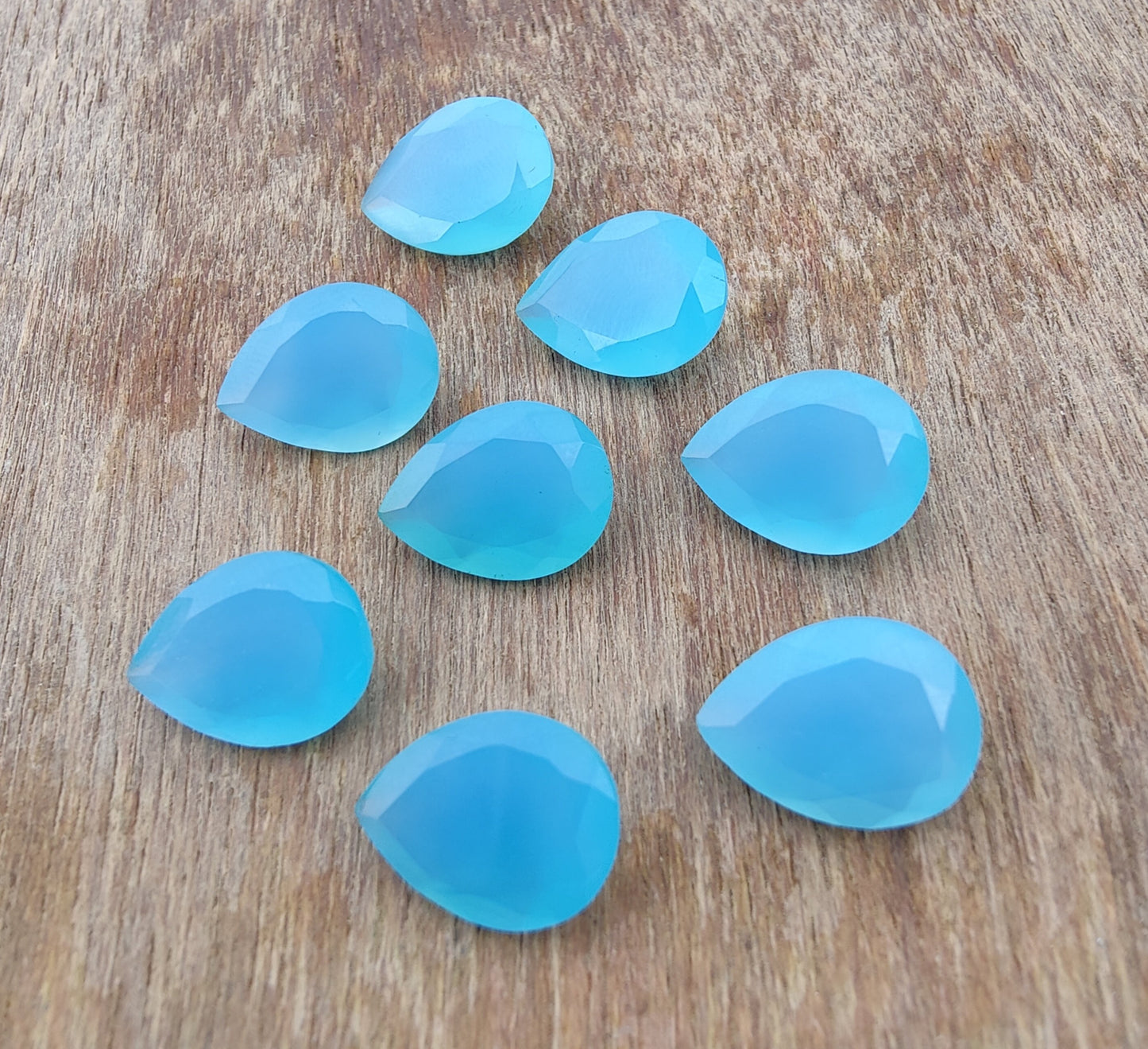 AAA+ QUALITY NATURAL CHALCEDONY FACETED CUT TEARDROP SHAPE CALIBRATED PEAR SHAPE GEMSTONES, ALL SIZES AVAILABLE