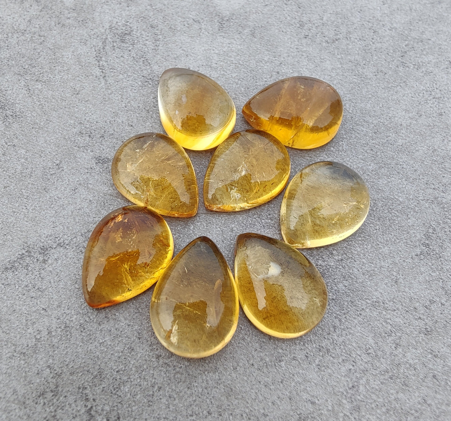IAAA+ QUALITY NATURAL CITRINE TEARDROP CABOCHON FLAT BACK CALIBRATED GEMSTONES, ALL SIZES AVAILABLE