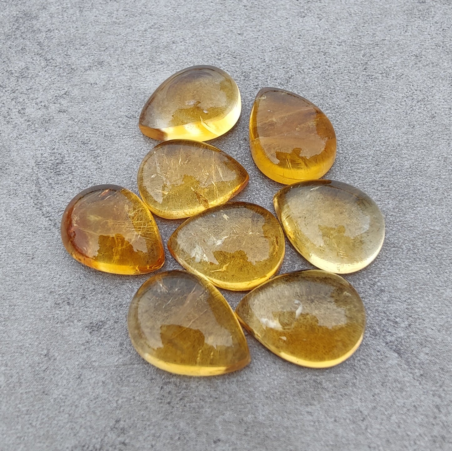 IAAA+ QUALITY NATURAL CITRINE TEARDROP CABOCHON FLAT BACK CALIBRATED GEMSTONES, ALL SIZES AVAILABLE