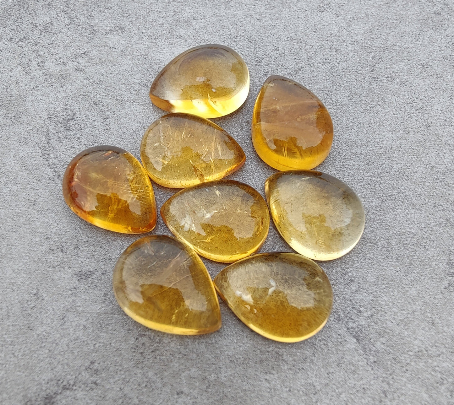 IAAA+ QUALITY NATURAL CITRINE TEARDROP CABOCHON FLAT BACK CALIBRATED GEMSTONES, ALL SIZES AVAILABLE