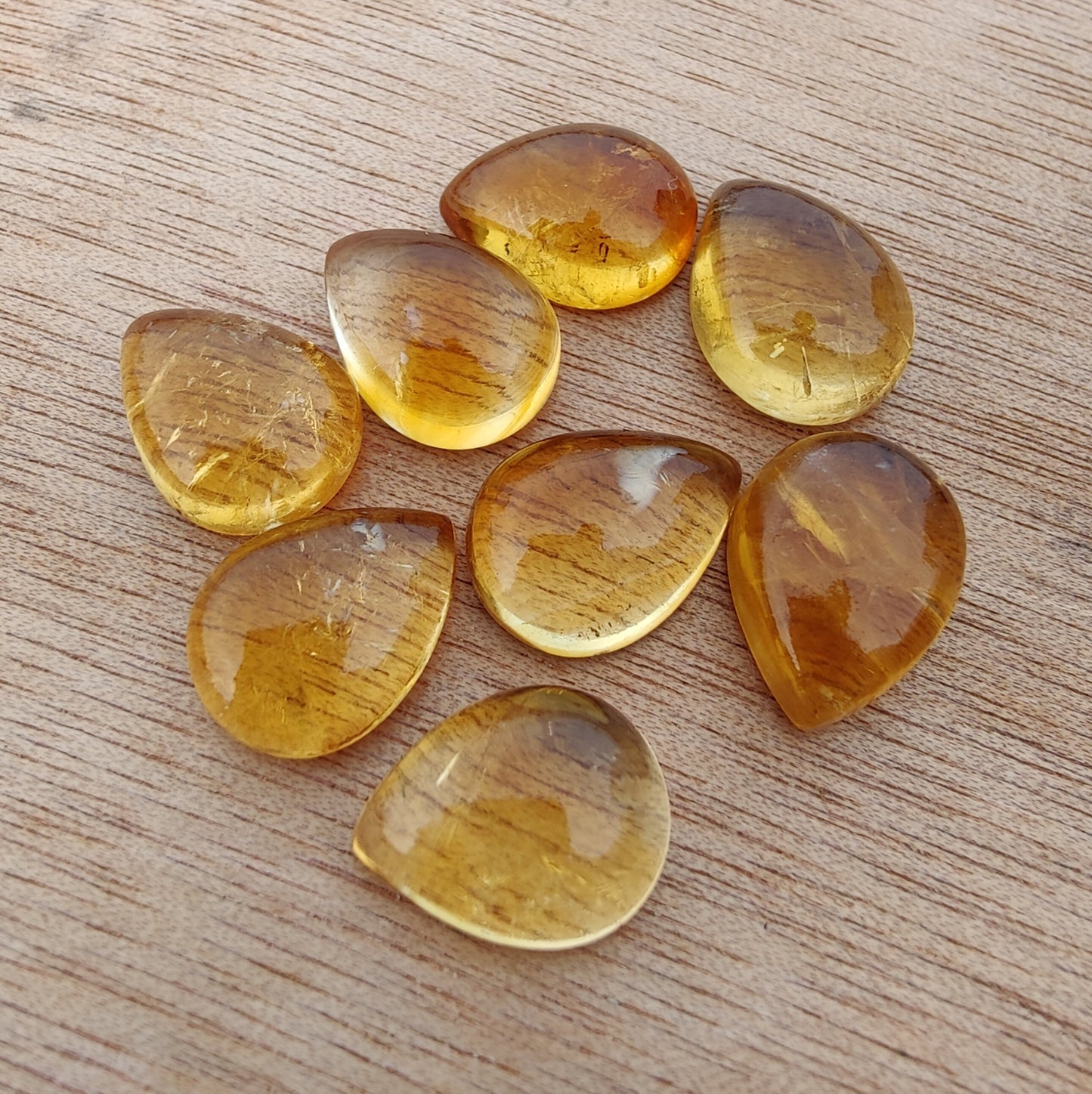 IAAA+ QUALITY NATURAL CITRINE TEARDROP CABOCHON FLAT BACK CALIBRATED GEMSTONES, ALL SIZES AVAILABLE