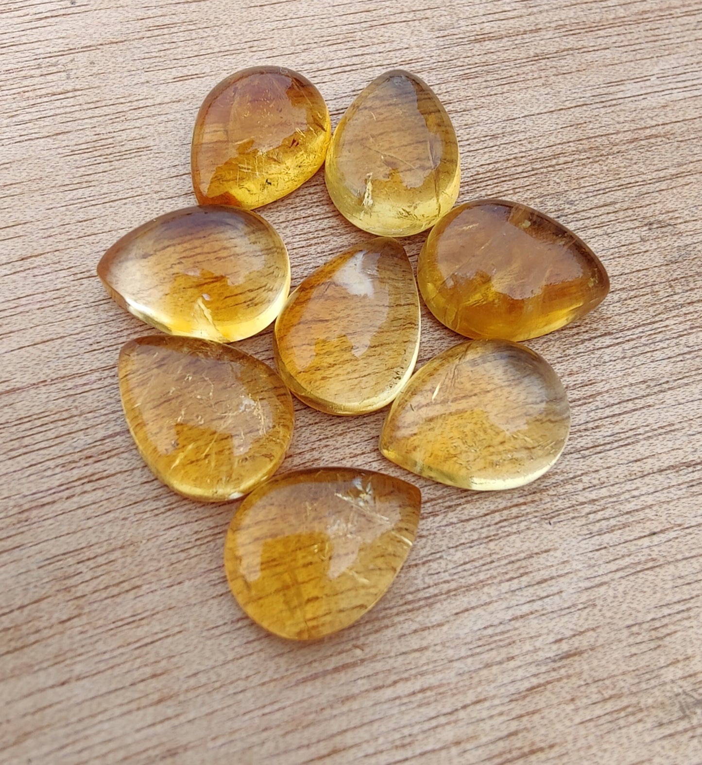 IAAA+ QUALITY NATURAL CITRINE TEARDROP CABOCHON FLAT BACK CALIBRATED GEMSTONES, ALL SIZES AVAILABLE