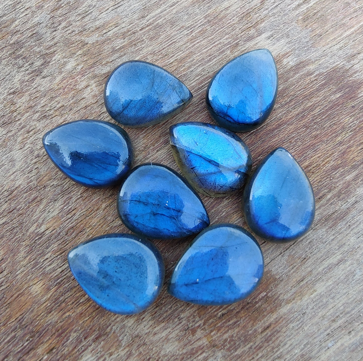 AAA+ QUALITY NATURAL LABRADORITE CABOCHON FLAT BACK TEARDROP SHAPE CALIBRATED PEAR SHAPE GEMSTONES, ALL SIZES AVAILABLE