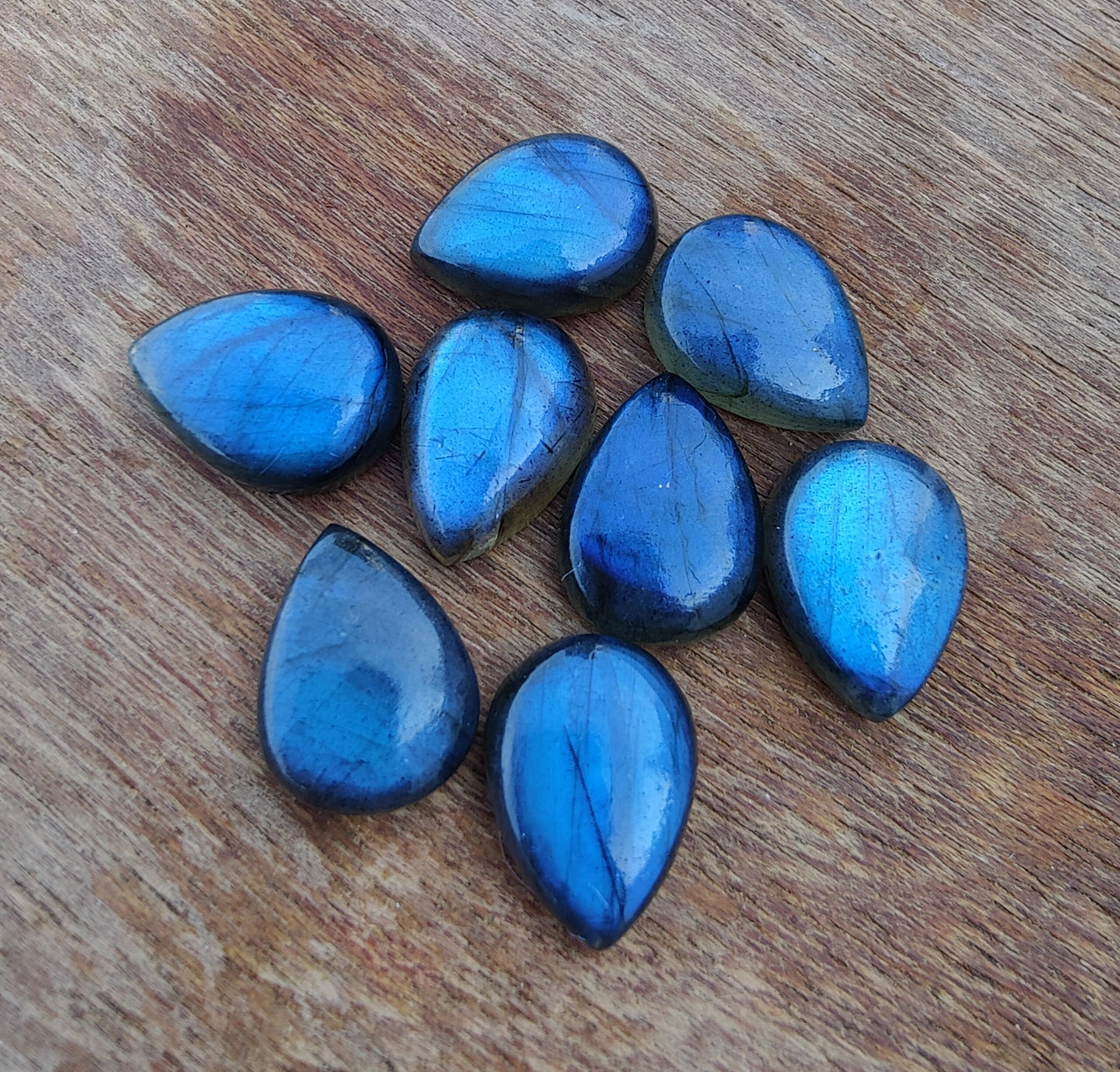 AAA+ QUALITY NATURAL LABRADORITE CABOCHON FLAT BACK TEARDROP SHAPE CALIBRATED PEAR SHAPE GEMSTONES, ALL SIZES AVAILABLE