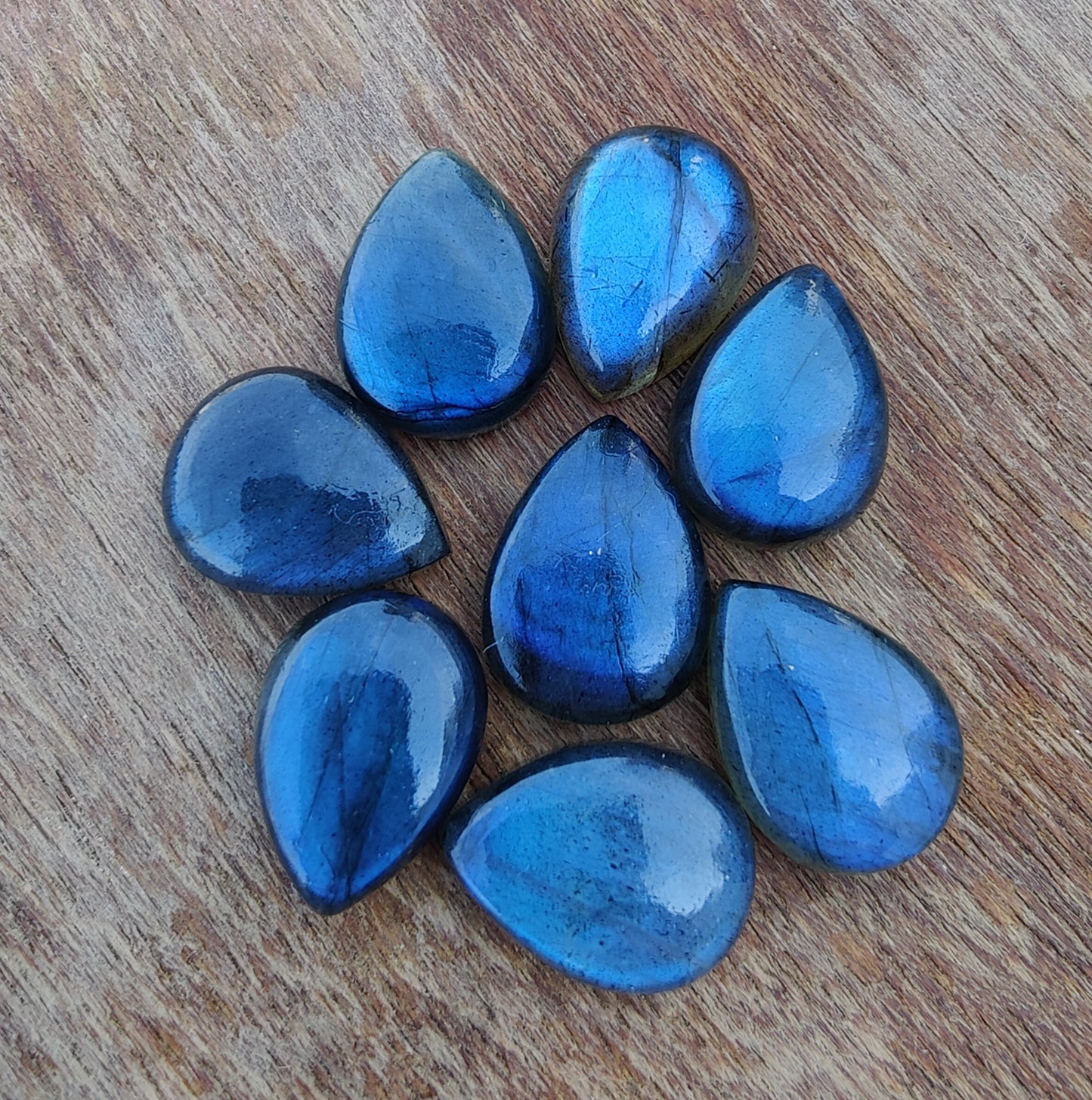 AAA+ QUALITY NATURAL LABRADORITE CABOCHON FLAT BACK TEARDROP SHAPE CALIBRATED PEAR SHAPE GEMSTONES, ALL SIZES AVAILABLE