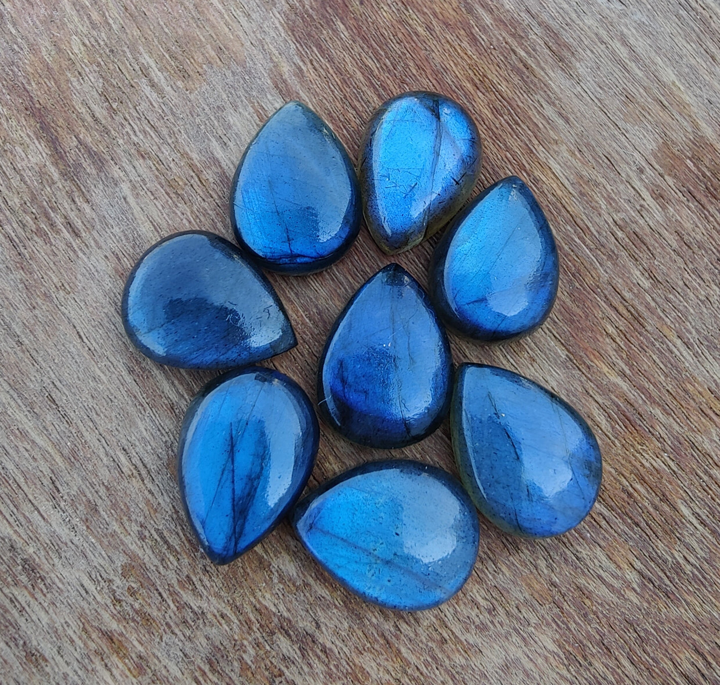 AAA+ QUALITY NATURAL LABRADORITE CABOCHON FLAT BACK TEARDROP SHAPE CALIBRATED PEAR SHAPE GEMSTONES, ALL SIZES AVAILABLE