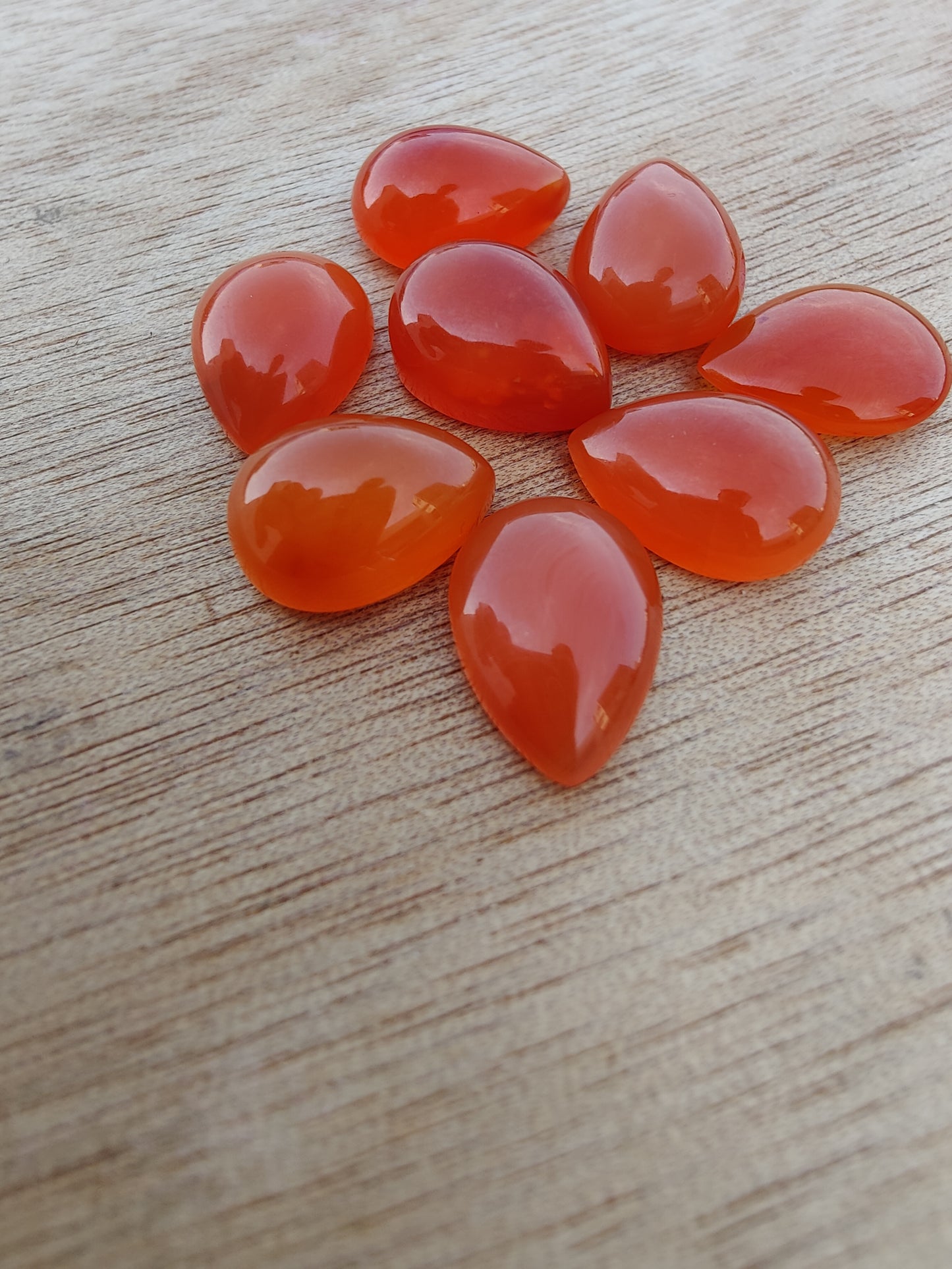 NATURAL CARNELIAN PEAR SHAPE CABOCHON FLAT BACK TEARDROP SHAPE CALIBRATED GEMSTONES, ALL SIZES AVAILBALE