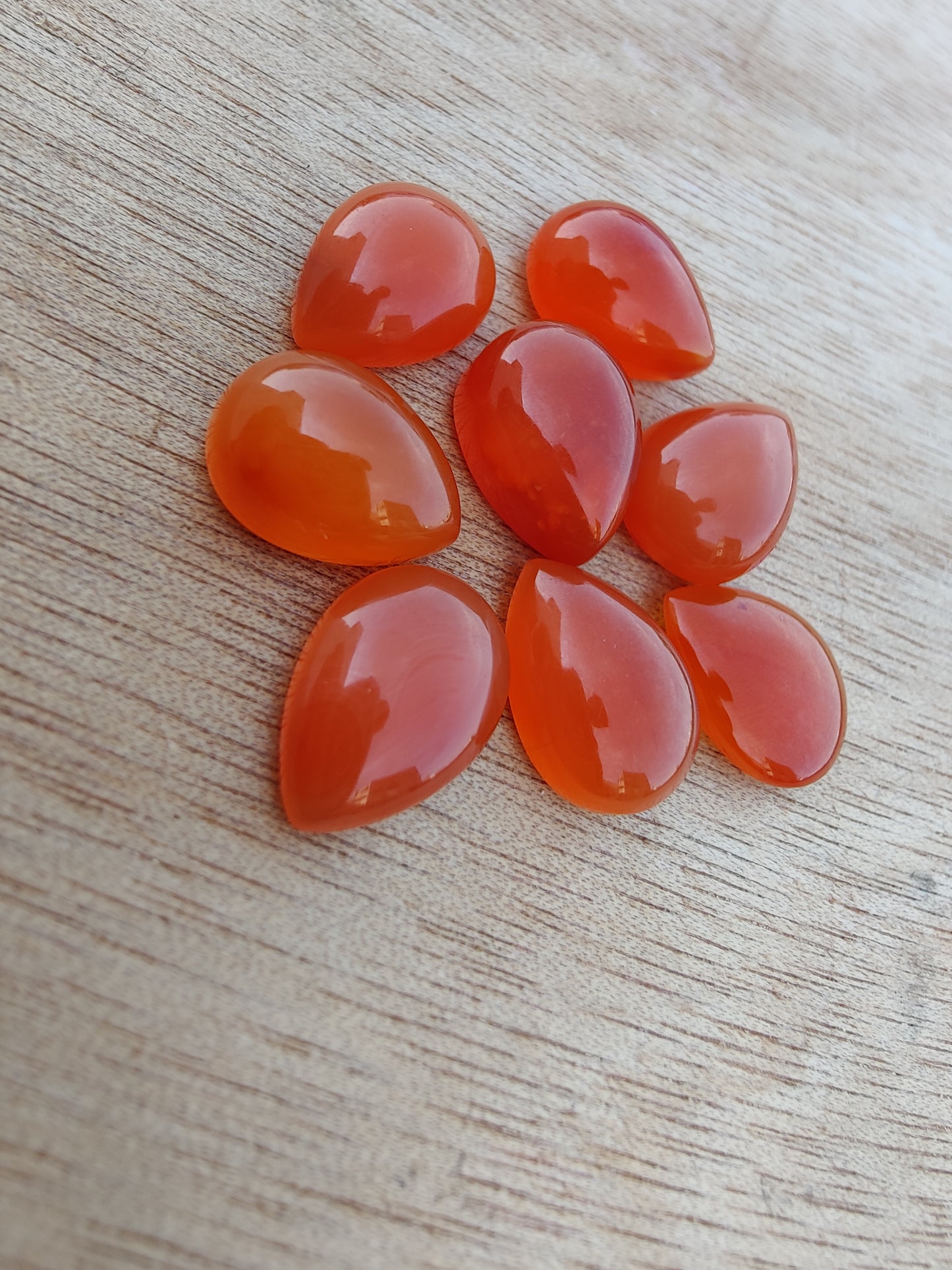 NATURAL CARNELIAN PEAR SHAPE CABOCHON FLAT BACK TEARDROP SHAPE CALIBRATED GEMSTONES, ALL SIZES AVAILBALE