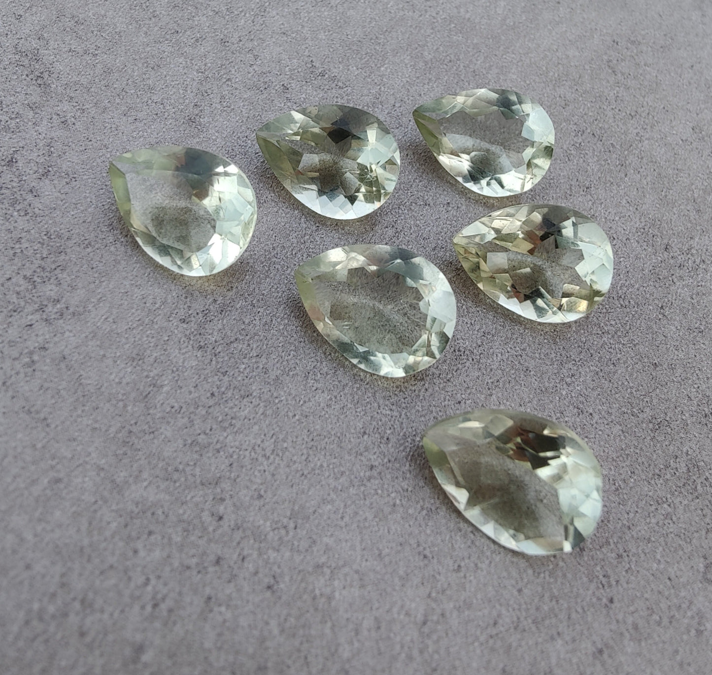 AAA+ QUALITY NATURAL GREEN AMETHYST TEARDROP SHAPE FACETED CUT CALIBRATED PEAR SHAPE GEMSTONES