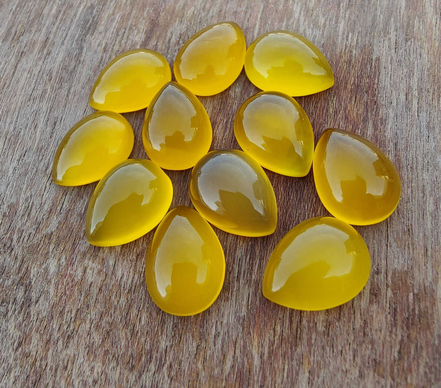 AAA+ QUALITY NATURAL MANGO CHALCEDONY PEAR SHAPE CABOCHON SHAPE FLAT BACK CALIBRATED TEARDROP SAPE GEMSTONES, ALL SIZES AVAILABLE