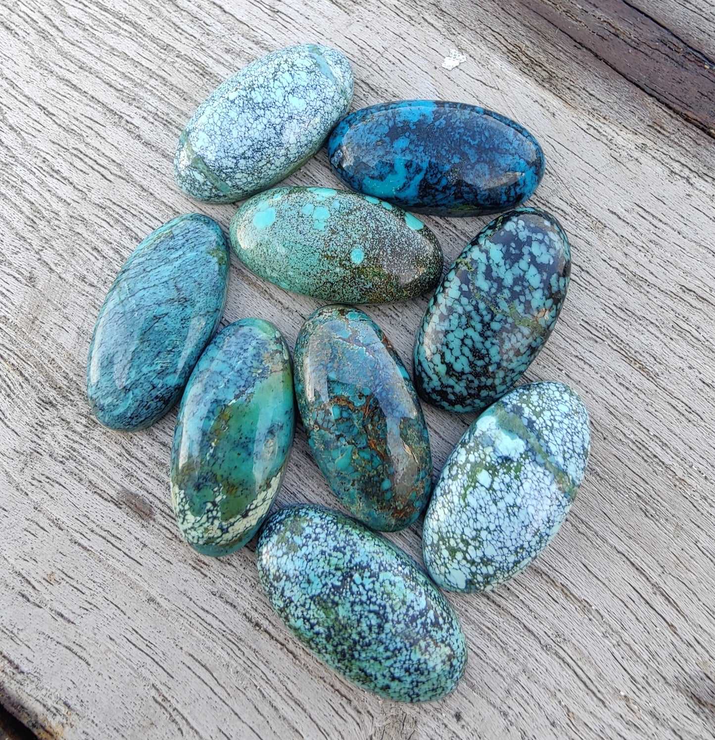 AAA+ QUALITY NATURAL TIBETAN TURQUOISE BIG OVAL SHAPE CABOCHON FLAT BACK CALIBRATED GEMSTONES, ALL SIZES AVAILABLE