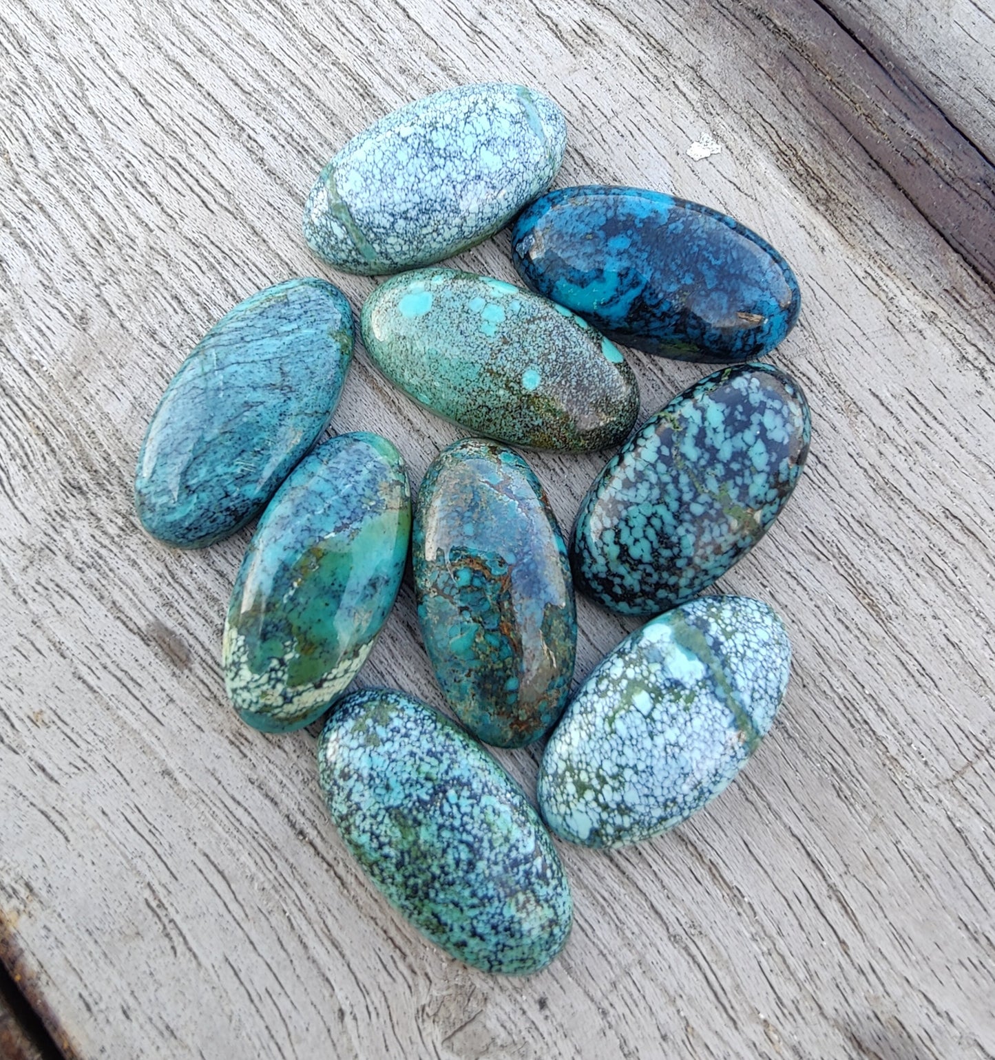 AAA+ QUALITY NATURAL TIBETAN TURQUOISE BIG OVAL SHAPE CABOCHON FLAT BACK CALIBRATED GEMSTONES, ALL SIZES AVAILABLE