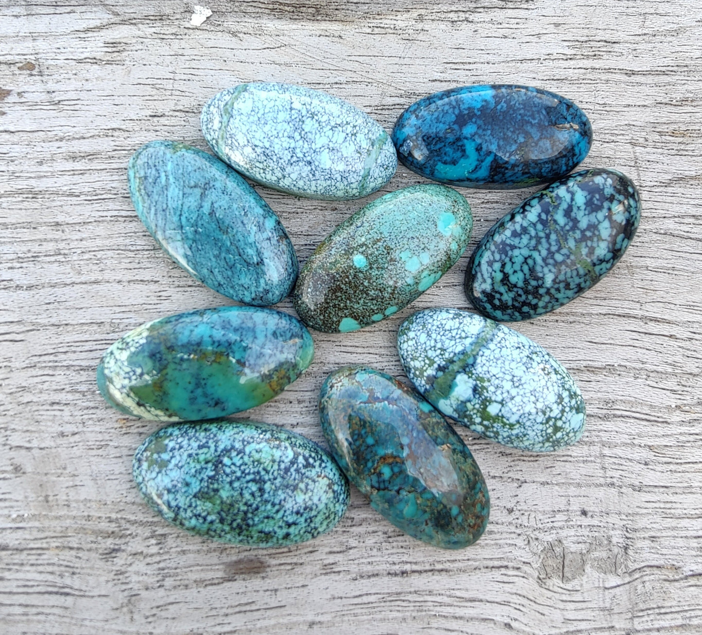 AAA+ QUALITY NATURAL TIBETAN TURQUOISE BIG OVAL SHAPE CABOCHON FLAT BACK CALIBRATED GEMSTONES, ALL SIZES AVAILABLE