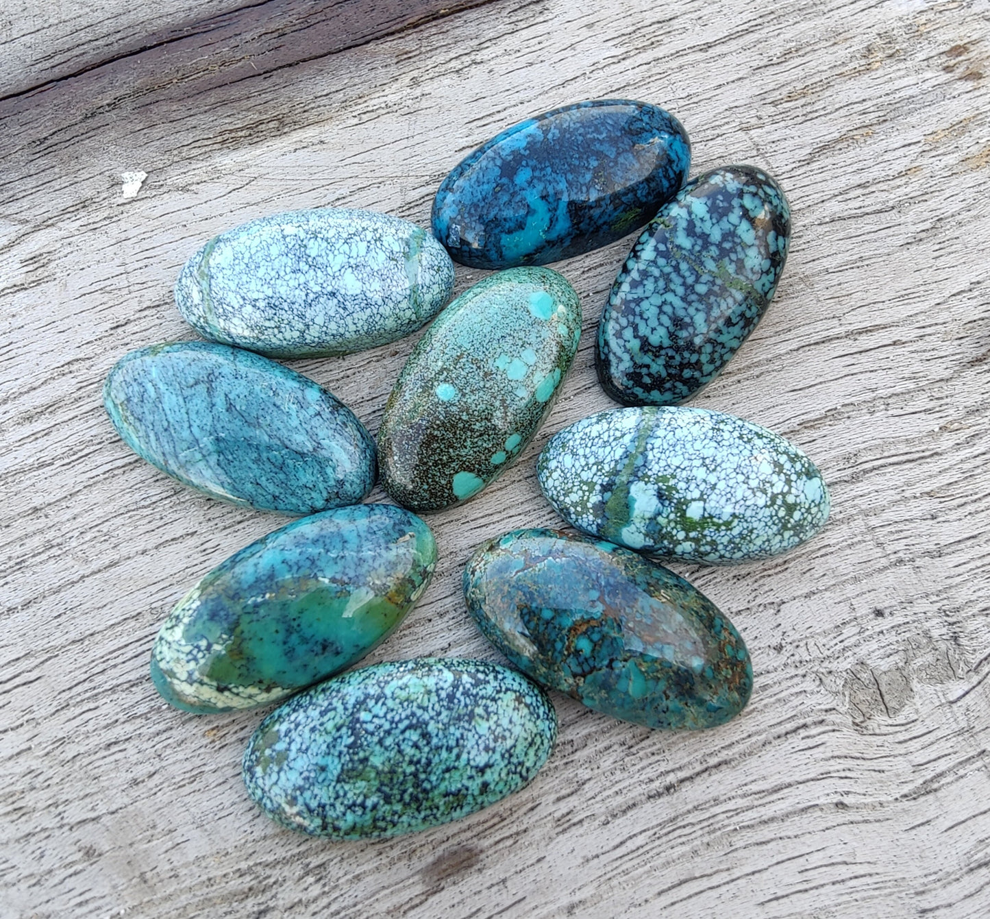 AAA+ QUALITY NATURAL TIBETAN TURQUOISE BIG OVAL SHAPE CABOCHON FLAT BACK CALIBRATED GEMSTONES, ALL SIZES AVAILABLE