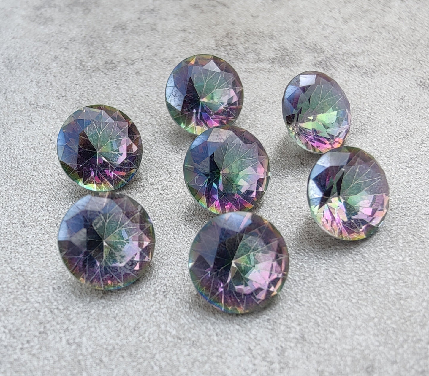NATURAL MYSTIC QUARTZ ROUND SHAPE FACETED CUT CALIBRATED TOP GRADE GEMSTONES