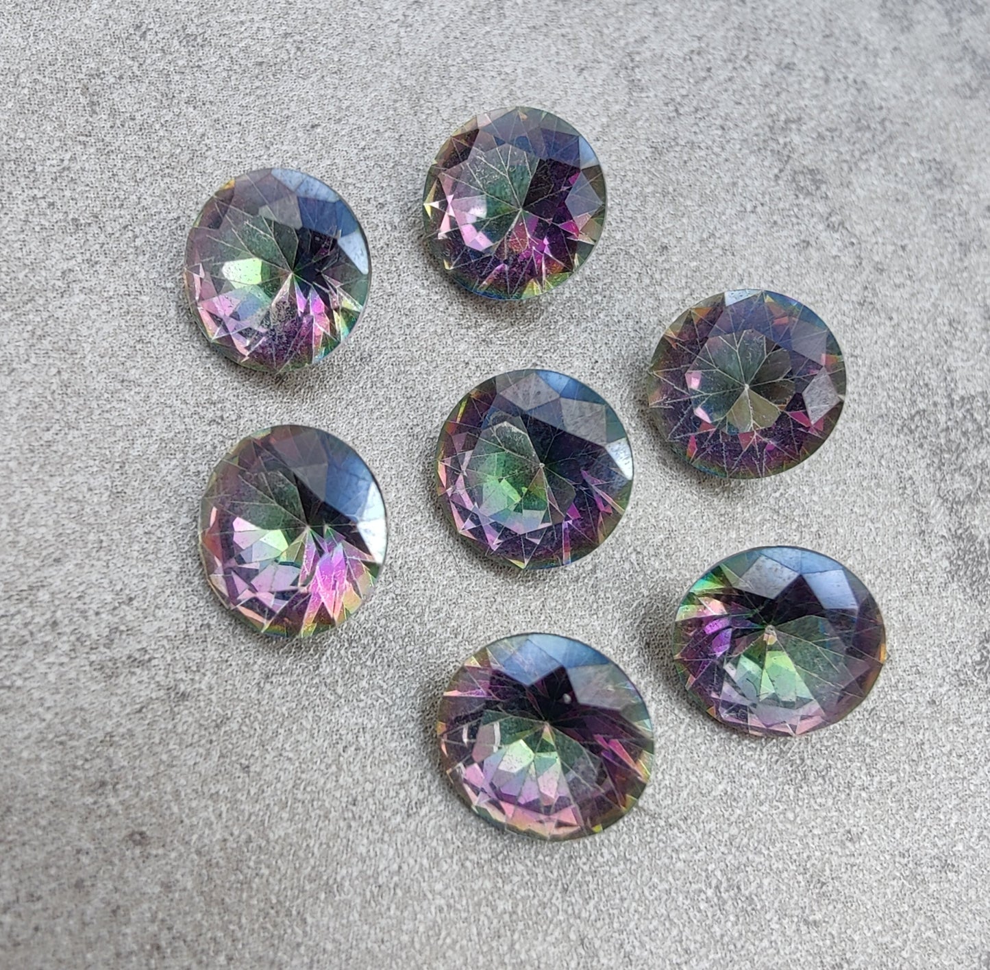 NATURAL MYSTIC QUARTZ ROUND SHAPE FACETED CUT CALIBRATED TOP GRADE GEMSTONES