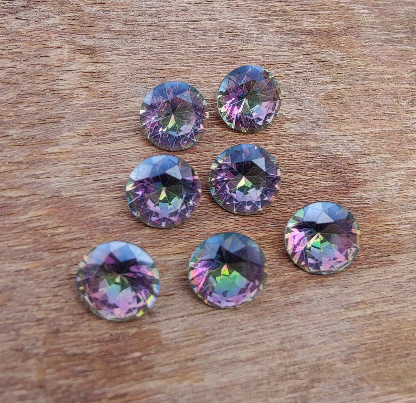 NATURAL MYSTIC QUARTZ ROUND SHAPE FACETED CUT CALIBRATED TOP GRADE GEMSTONES