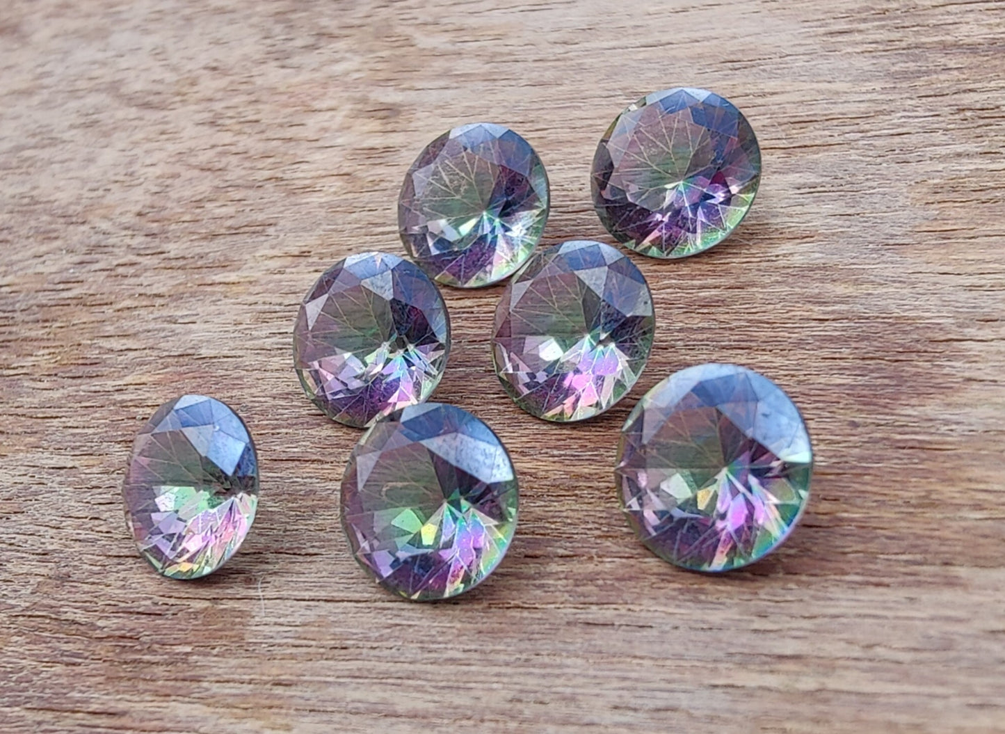 NATURAL MYSTIC QUARTZ ROUND SHAPE FACETED CUT CALIBRATED TOP GRADE GEMSTONES