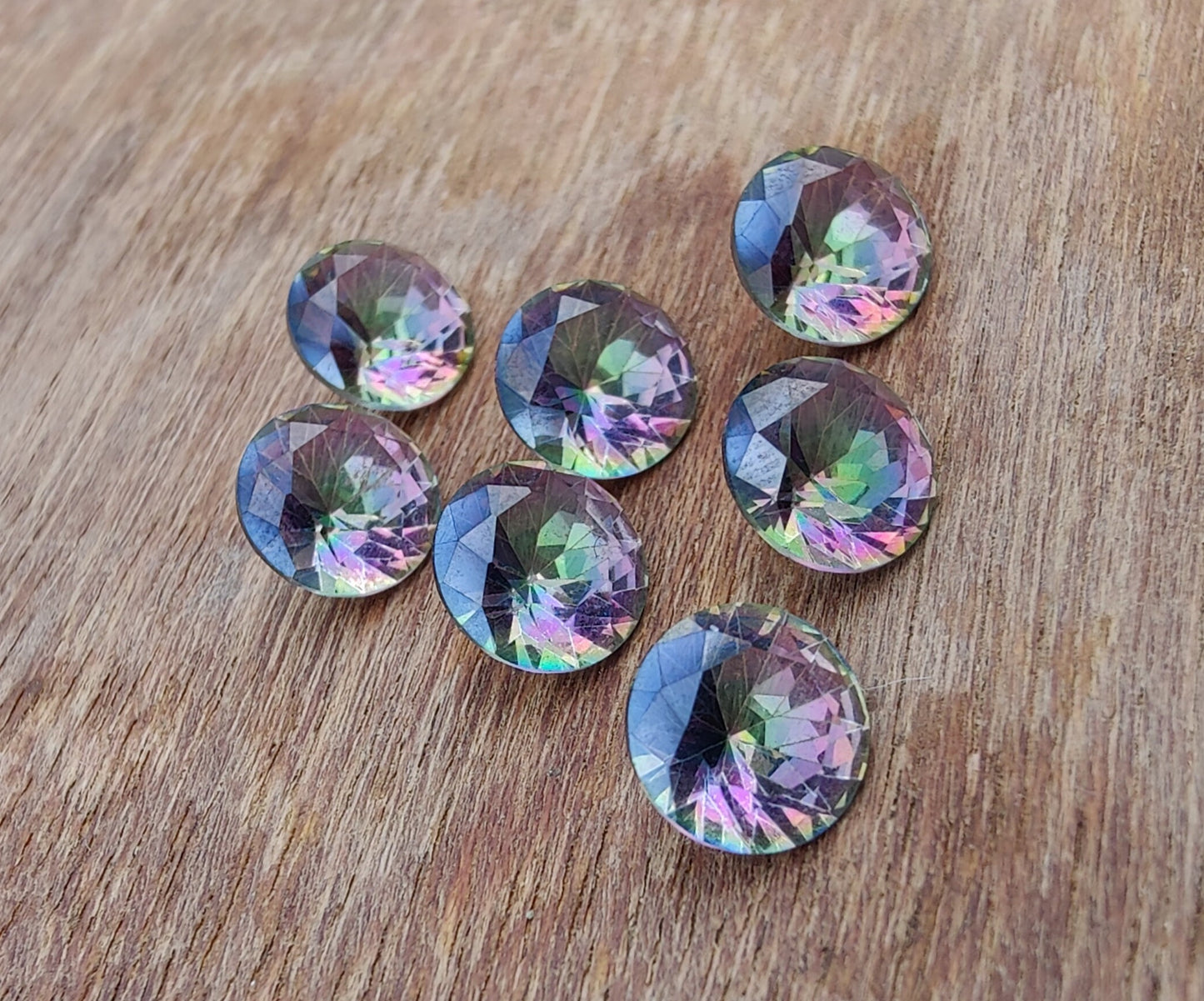 NATURAL MYSTIC QUARTZ ROUND SHAPE FACETED CUT CALIBRATED TOP GRADE GEMSTONES