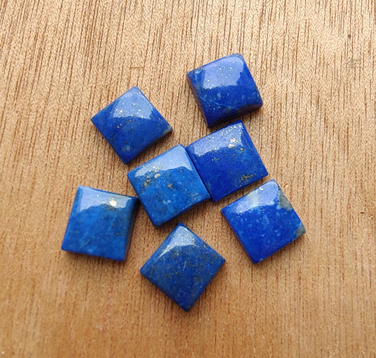 NATURAL LAPIS LAZULI SQUARE SHAPE CABOCHON FLAT BACK AAA+ QUALITY CALIBRATED GEMSTONES, ALL SIZES AVAILABLE