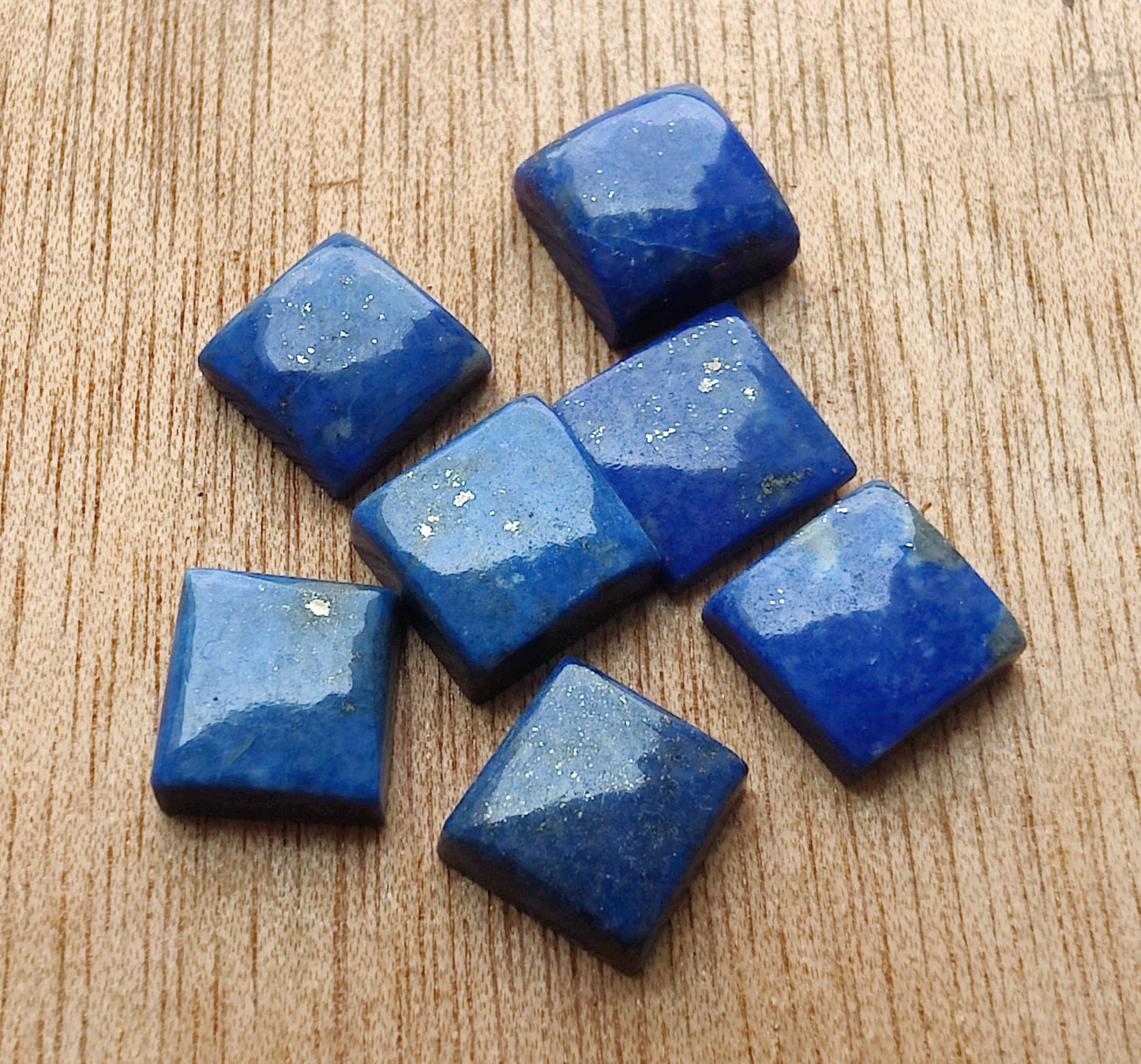 NATURAL LAPIS LAZULI SQUARE SHAPE CABOCHON FLAT BACK AAA+ QUALITY CALIBRATED GEMSTONES, ALL SIZES AVAILABLE