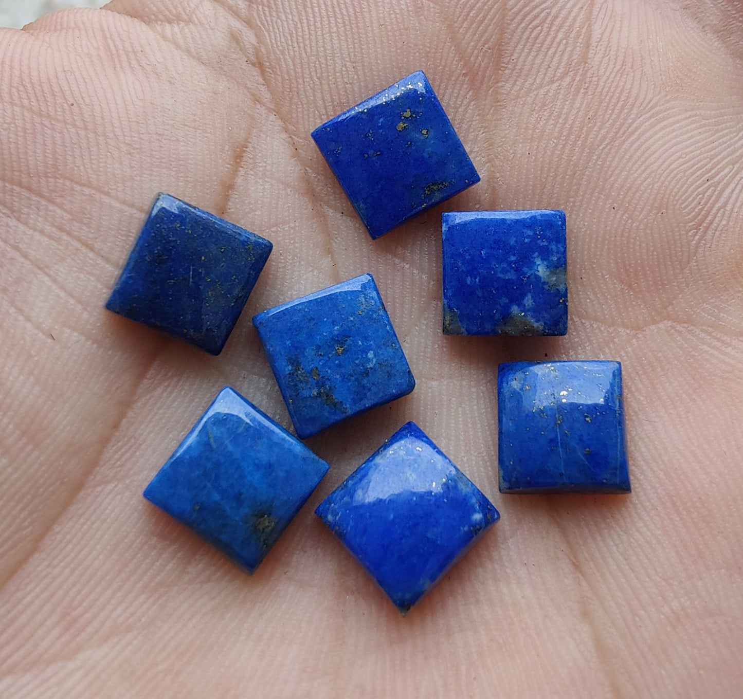 NATURAL LAPIS LAZULI SQUARE SHAPE CABOCHON FLAT BACK AAA+ QUALITY CALIBRATED GEMSTONES, ALL SIZES AVAILABLE