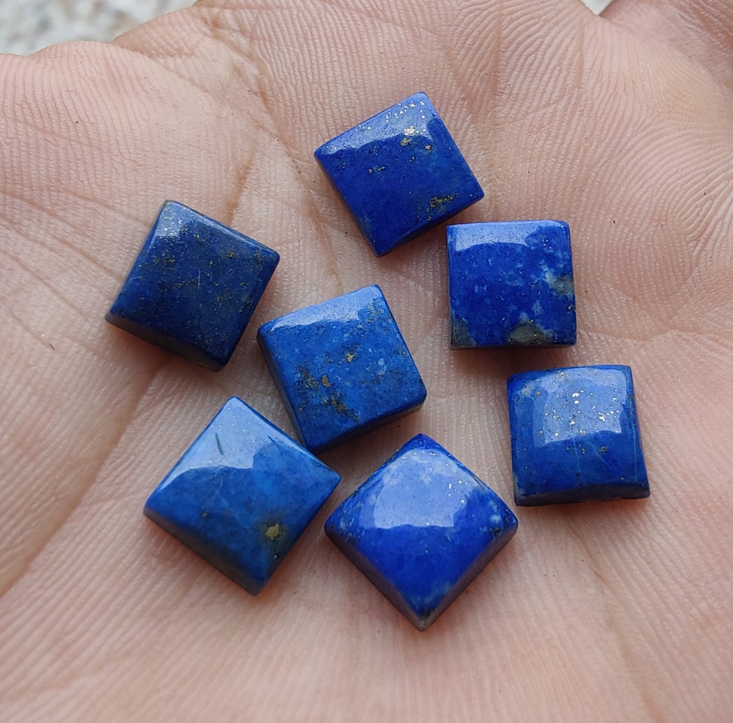 NATURAL LAPIS LAZULI SQUARE SHAPE CABOCHON FLAT BACK AAA+ QUALITY CALIBRATED GEMSTONES, ALL SIZES AVAILABLE