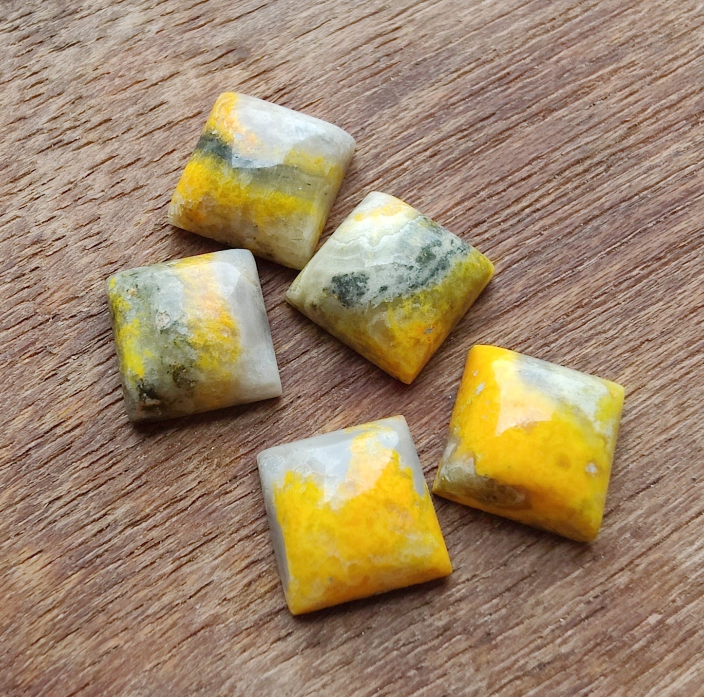 AAA+ QUALITY NATURAL BUMBLE BEE JASPER CABOCHON SQUARE SHAPE FLAT BACK CALIBRATED GEMSTONE, ALL SIZES AVAILABLE
