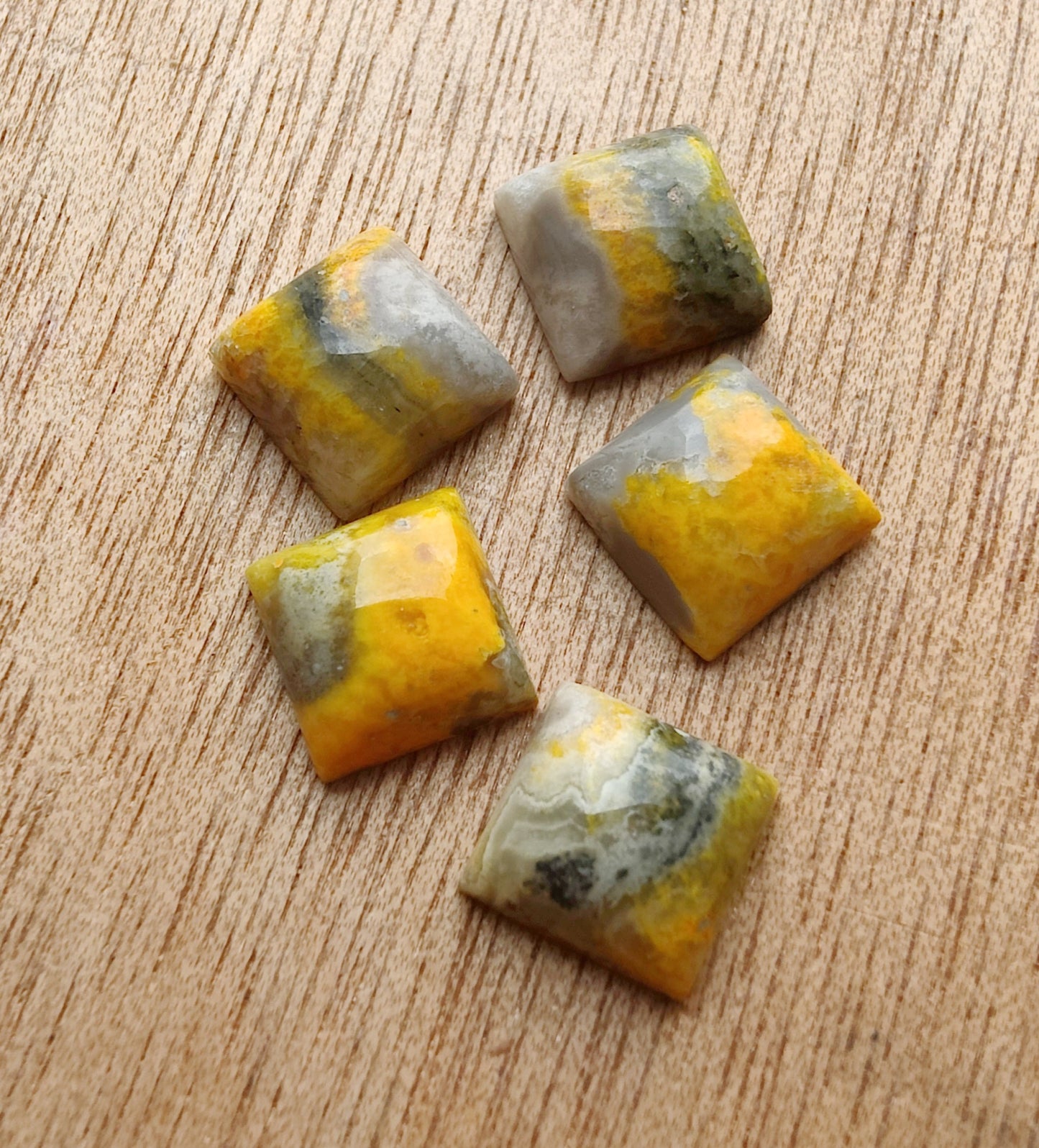 AAA+ QUALITY NATURAL BUMBLE BEE JASPER CABOCHON SQUARE SHAPE FLAT BACK CALIBRATED GEMSTONE, ALL SIZES AVAILABLE