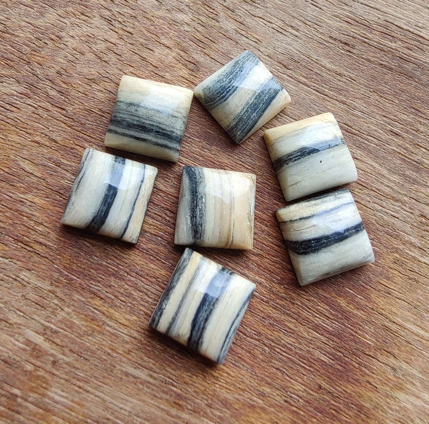 NATURAL ZEBRA JASPER SQUARE SHAPE CABOCHON FLAT BACK CALIBRATED GEMSTONES, ALL SIZES AVAILABLE