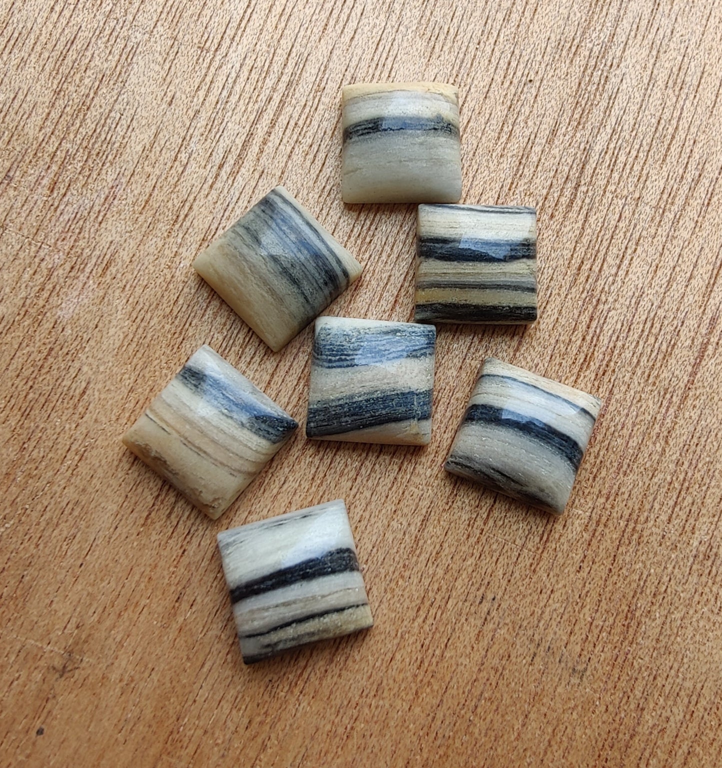 NATURAL ZEBRA JASPER SQUARE SHAPE CABOCHON FLAT BACK CALIBRATED GEMSTONES, ALL SIZES AVAILABLE