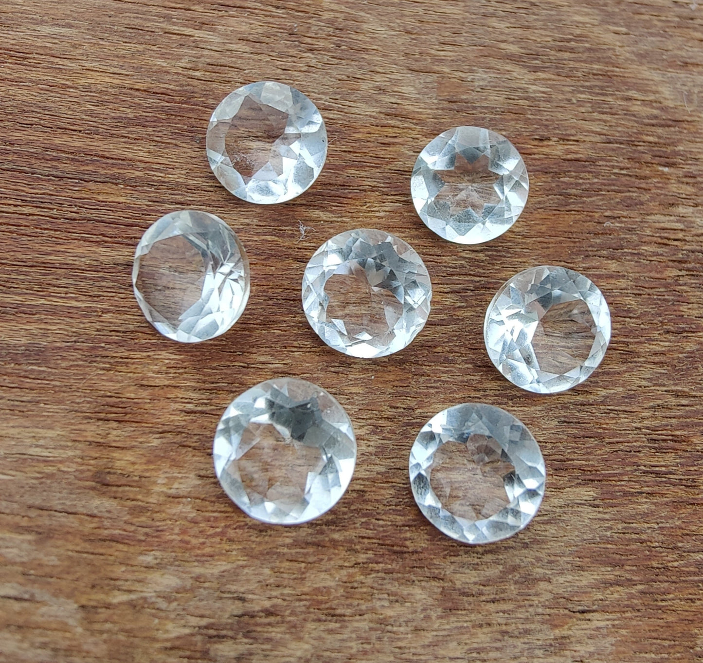 NATURAL CRYSTAL QUARTZ ROUND SHAPE FACETED CUT CALIBRATED TOP QUALITY GEMSTONES, CUSTOM SIZES ALSO AVAILABLE