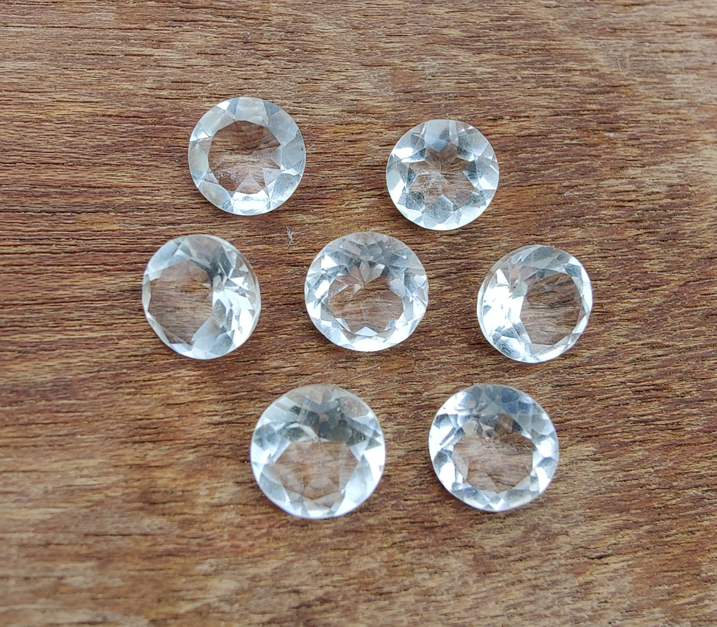 NATURAL CRYSTAL QUARTZ ROUND SHAPE FACETED CUT CALIBRATED TOP QUALITY GEMSTONES, CUSTOM SIZES ALSO AVAILABLE