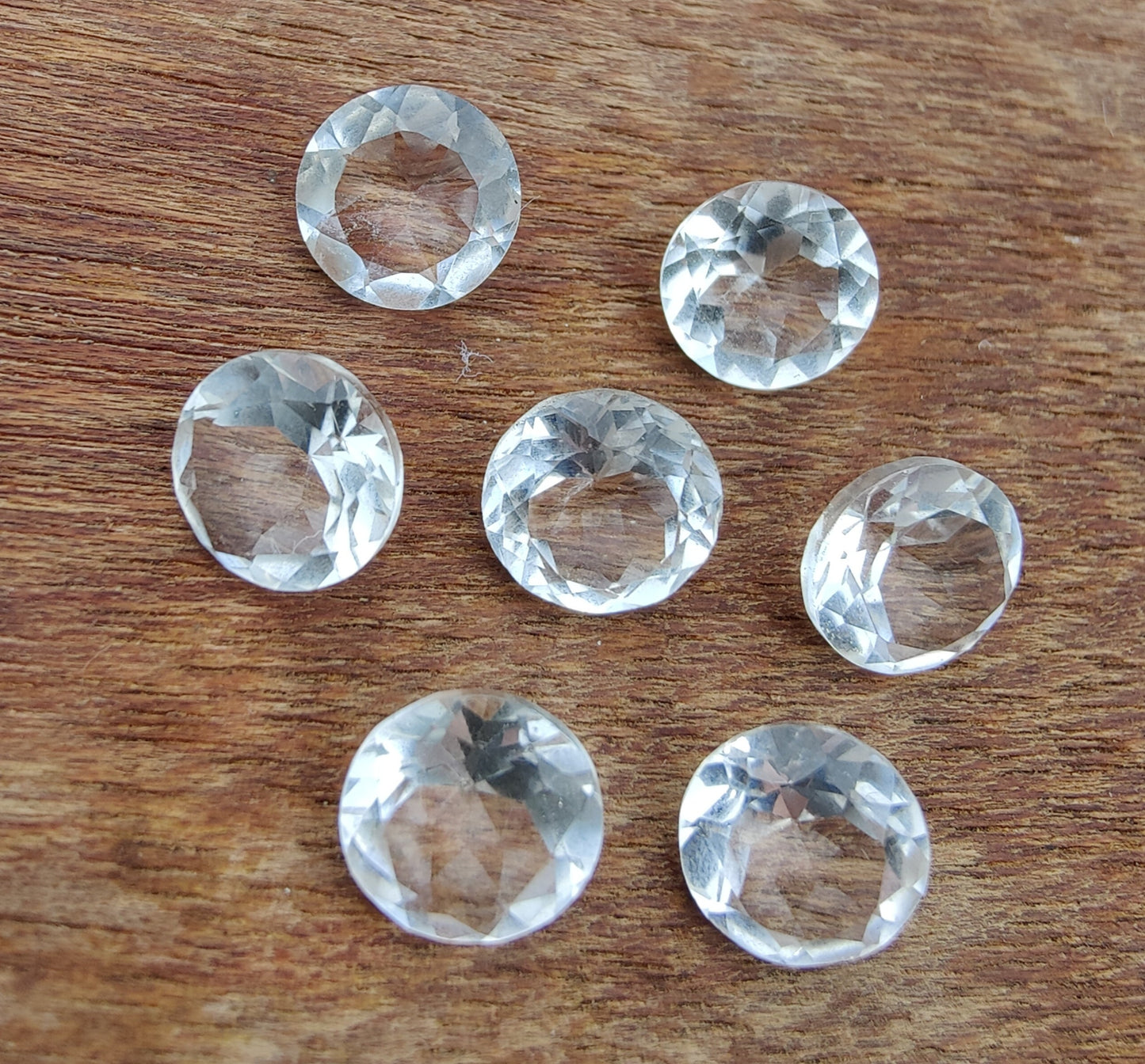 NATURAL CRYSTAL QUARTZ ROUND SHAPE FACETED CUT CALIBRATED TOP QUALITY GEMSTONES, CUSTOM SIZES ALSO AVAILABLE