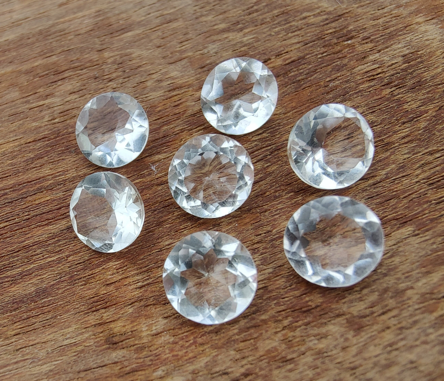 NATURAL CRYSTAL QUARTZ ROUND SHAPE FACETED CUT CALIBRATED TOP QUALITY GEMSTONES, CUSTOM SIZES ALSO AVAILABLE