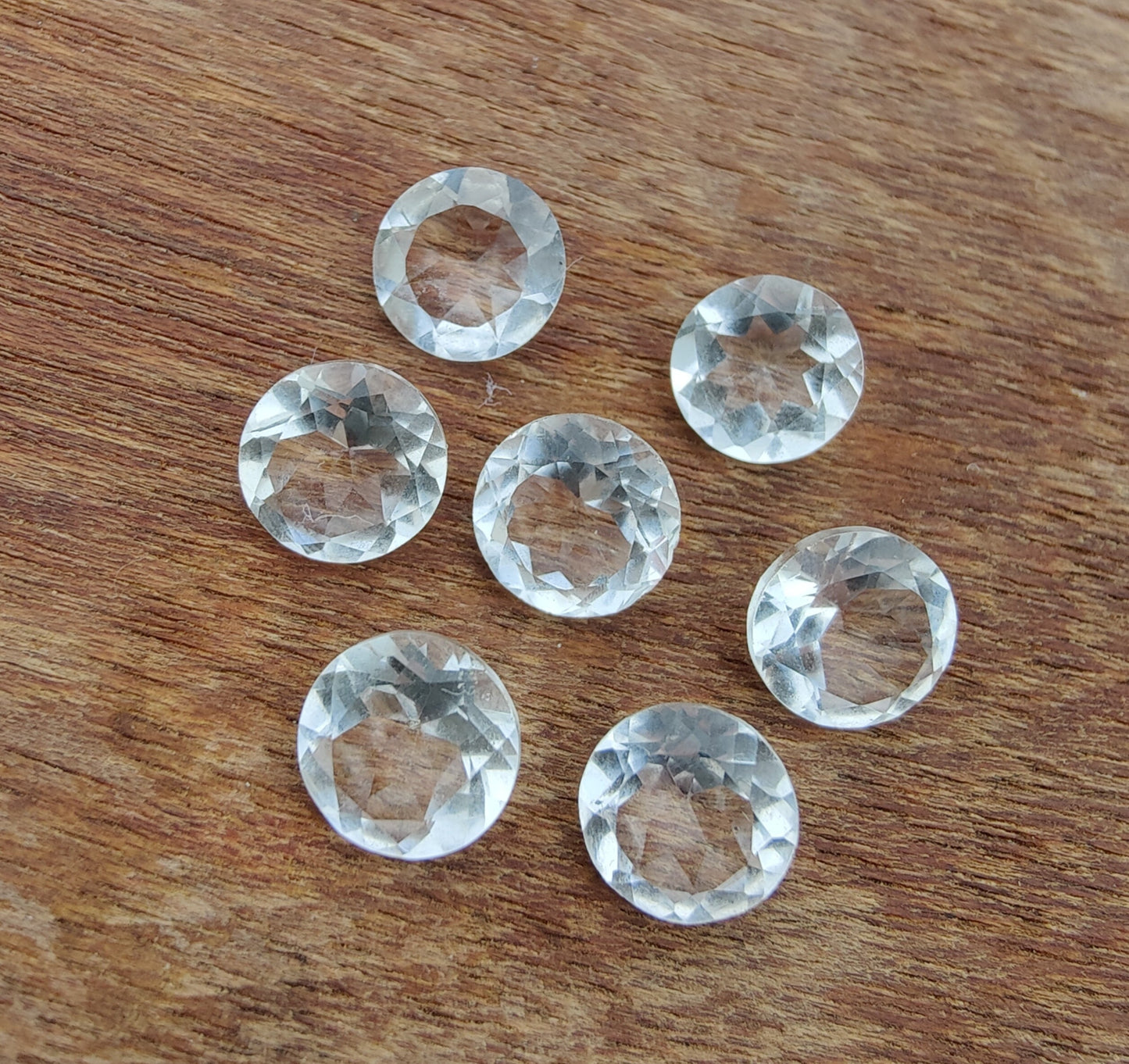 NATURAL CRYSTAL QUARTZ ROUND SHAPE FACETED CUT CALIBRATED TOP QUALITY GEMSTONES, CUSTOM SIZES ALSO AVAILABLE