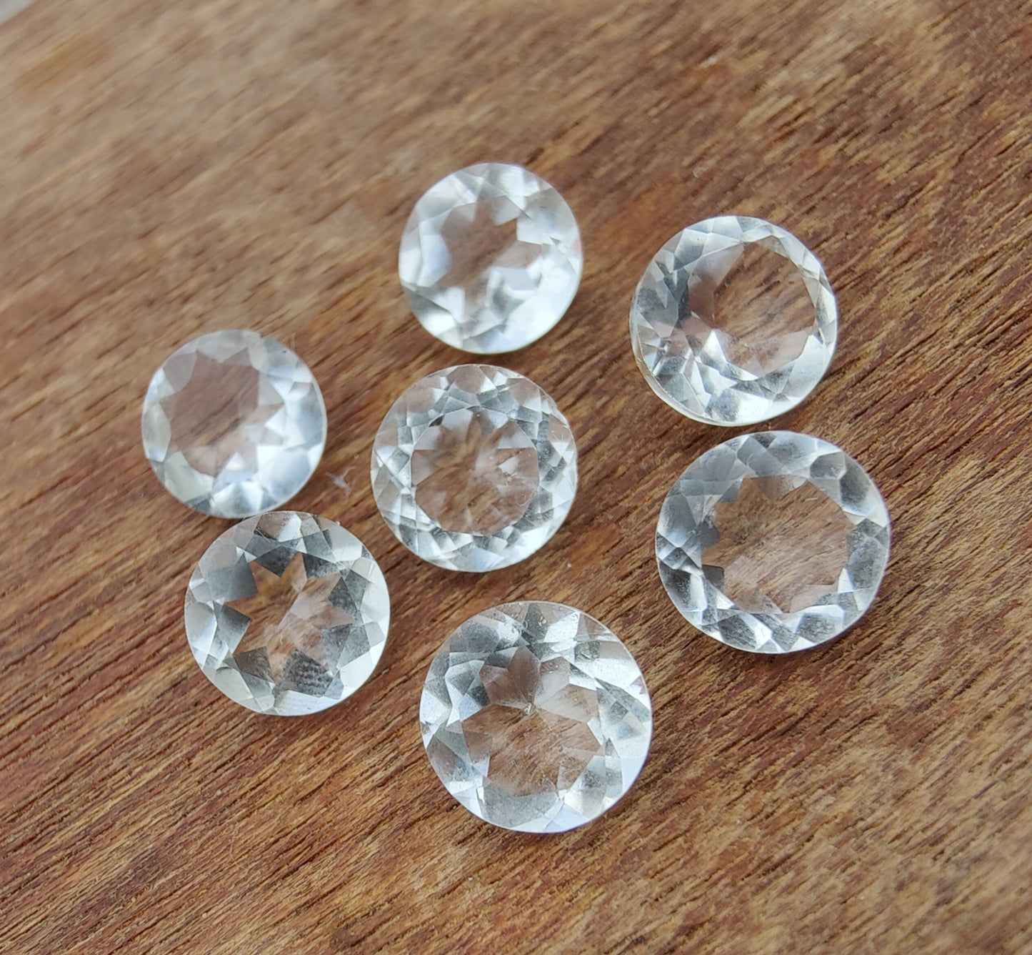 NATURAL CRYSTAL QUARTZ ROUND SHAPE FACETED CUT CALIBRATED TOP QUALITY GEMSTONES, CUSTOM SIZES ALSO AVAILABLE