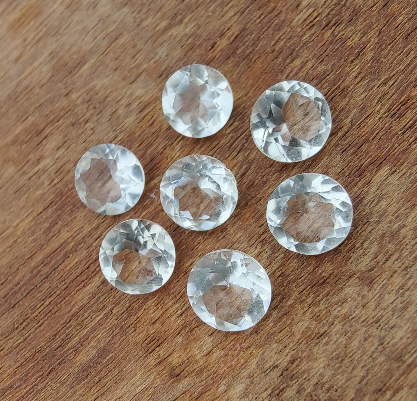 NATURAL CRYSTAL QUARTZ ROUND SHAPE FACETED CUT CALIBRATED TOP QUALITY GEMSTONES, CUSTOM SIZES ALSO AVAILABLE