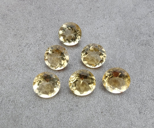 NATURAL LEMON QUARTZ FACETED CUT CALIBRATED ROUND SHAPE GEMSTONES, ALL SIZES AVAILABLE GEMSTONE : LEMON QUARTZ