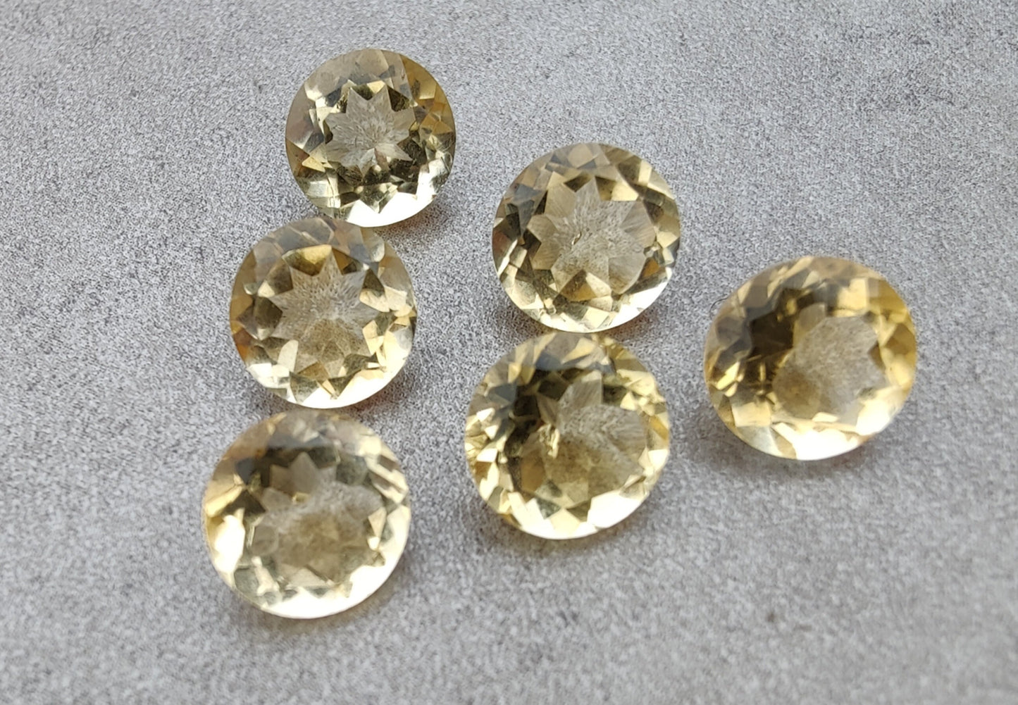 NATURAL LEMON QUARTZ FACETED CUT CALIBRATED ROUND SHAPE GEMSTONES, ALL SIZES AVAILABLE GEMSTONE : LEMON QUARTZ