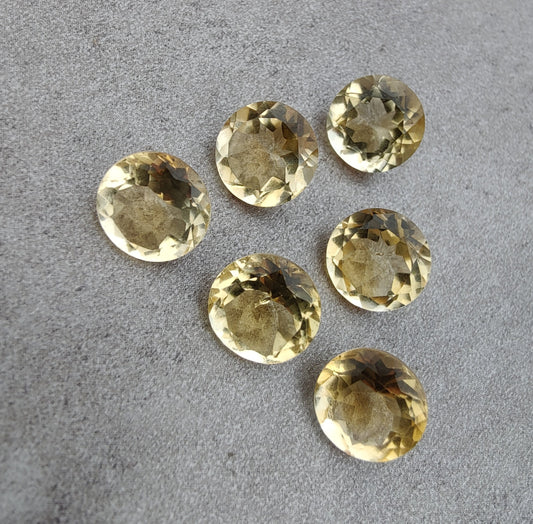NATURAL LEMON QUARTZ FACETED CUT CALIBRATED ROUND SHAPE GEMSTONES, ALL SIZES AVAILABLE GEMSTONE : LEMON QUARTZ