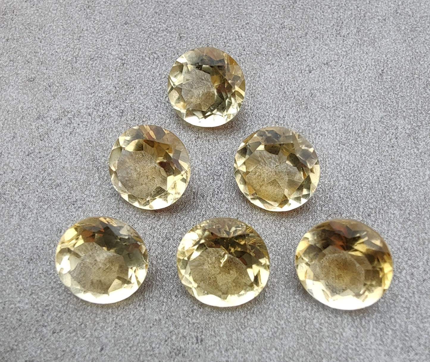 NATURAL LEMON QUARTZ FACETED CUT CALIBRATED ROUND SHAPE GEMSTONES, ALL SIZES AVAILABLE GEMSTONE : LEMON QUARTZ