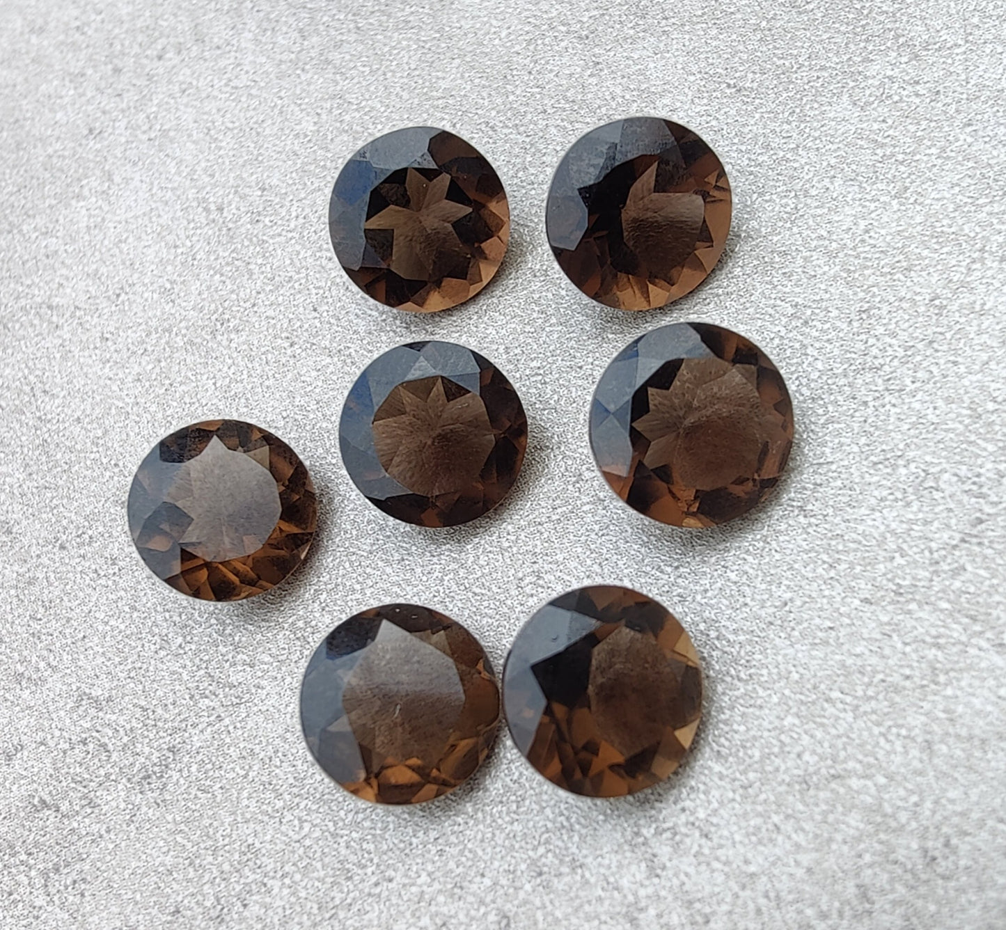NATURAL SMOKY QUARTZ ROUND SHAPE FACETED CUT TOP GRADE CALIBRATED GEMSTONES, ALL SIZES AVAILABLE