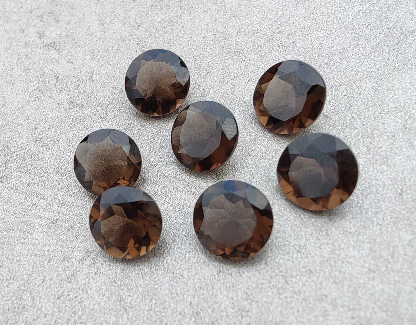 NATURAL SMOKY QUARTZ ROUND SHAPE FACETED CUT TOP GRADE CALIBRATED GEMSTONES, ALL SIZES AVAILABLE