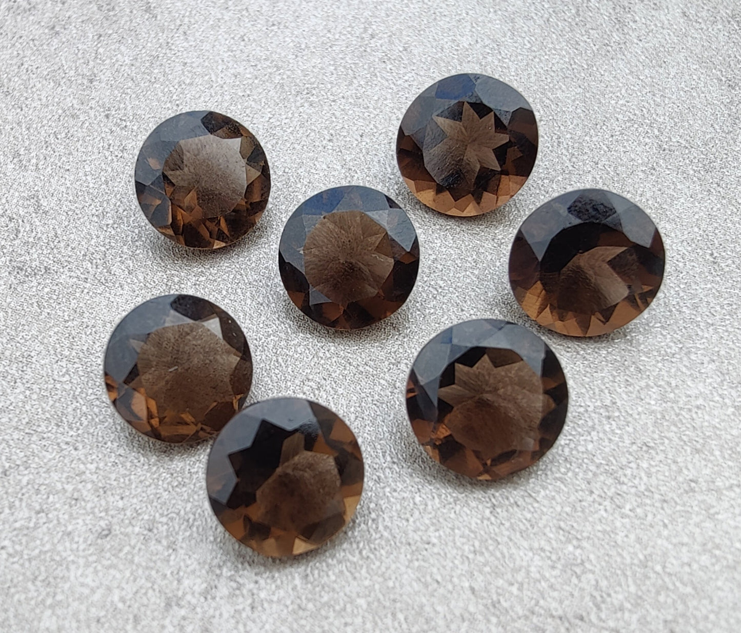 NATURAL SMOKY QUARTZ ROUND SHAPE FACETED CUT TOP GRADE CALIBRATED GEMSTONES, ALL SIZES AVAILABLE