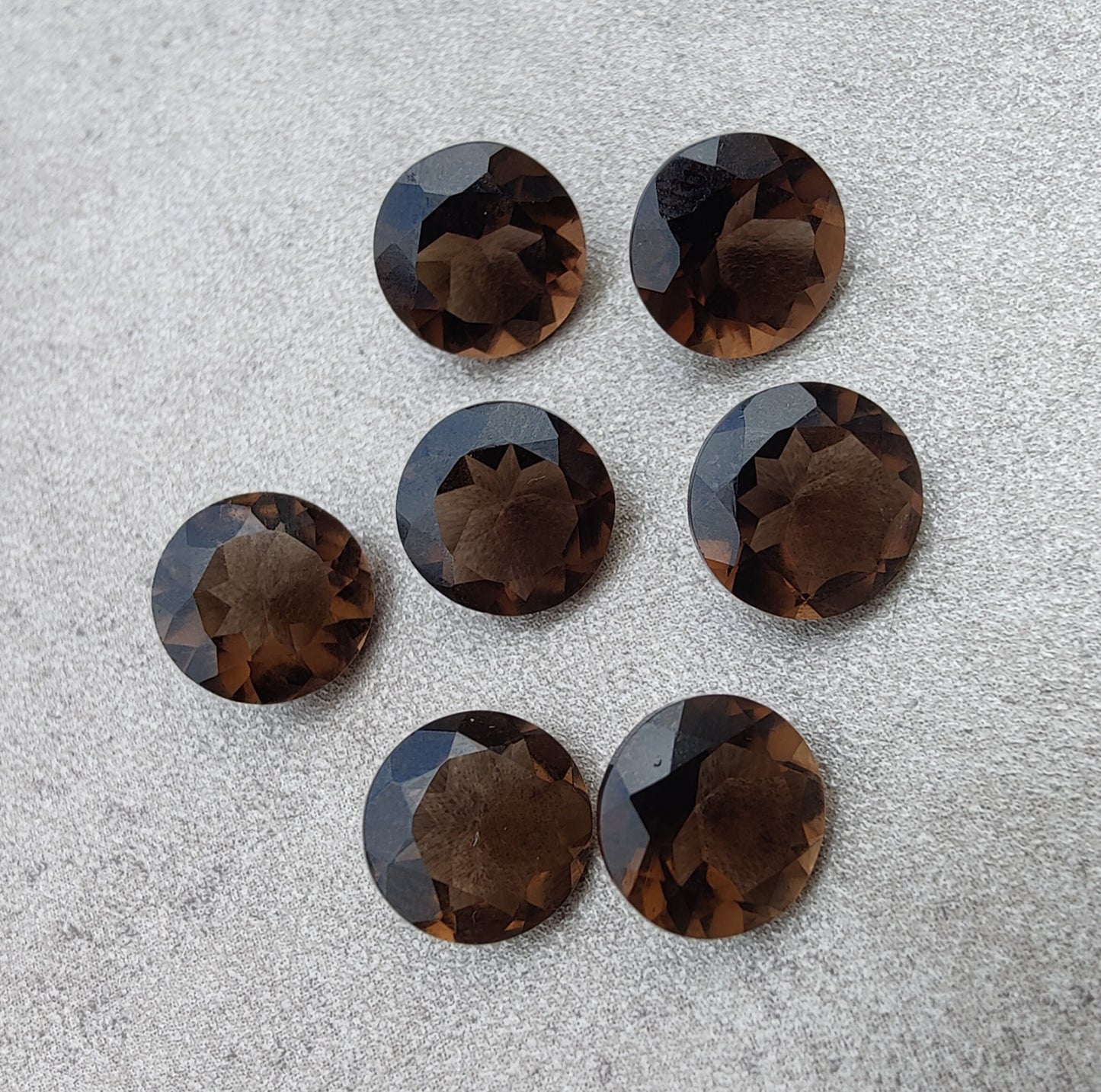 NATURAL SMOKY QUARTZ ROUND SHAPE FACETED CUT TOP GRADE CALIBRATED GEMSTONES, ALL SIZES AVAILABLE