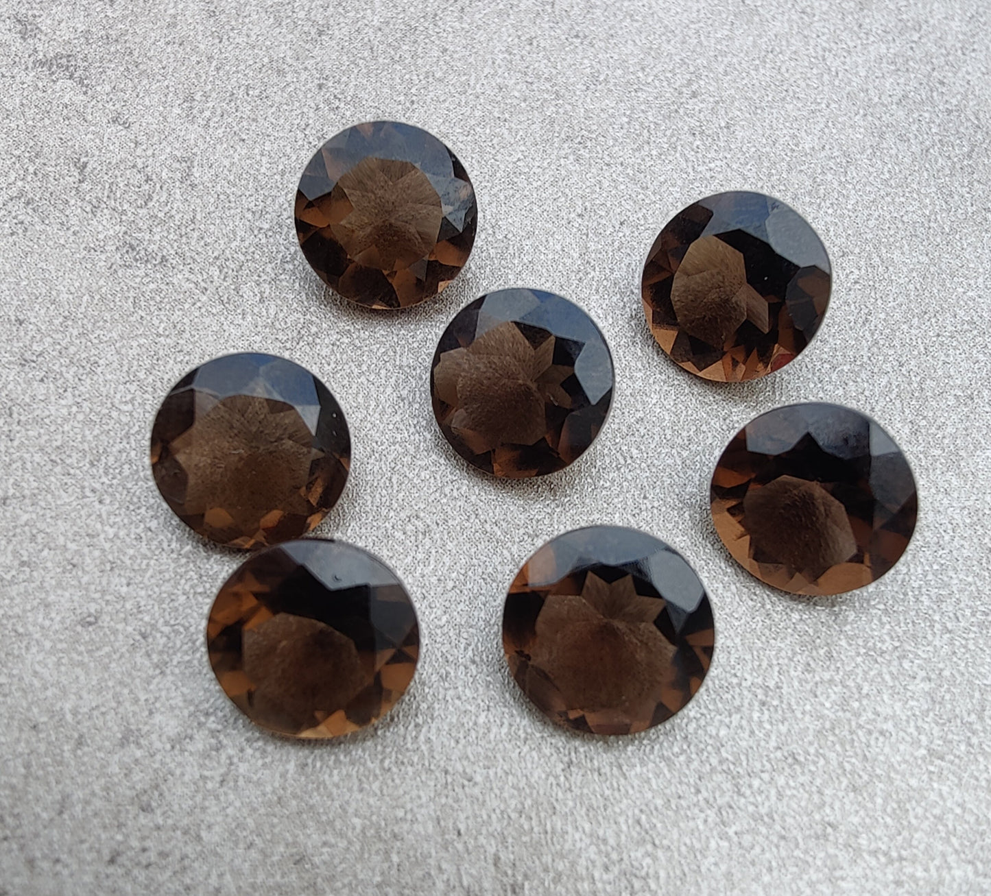 NATURAL SMOKY QUARTZ ROUND SHAPE FACETED CUT TOP GRADE CALIBRATED GEMSTONES, ALL SIZES AVAILABLE