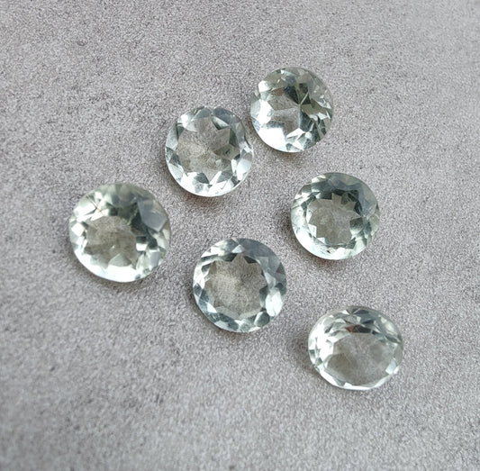AAA+ QUALITY NATURAL GREEN AMETHYST ROUND SHAPE FACETED CUT CALIBRATED GEMSTONES