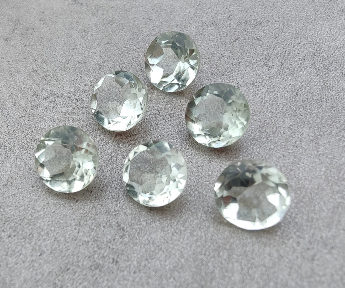 AAA+ QUALITY NATURAL GREEN AMETHYST ROUND SHAPE FACETED CUT CALIBRATED GEMSTONES
