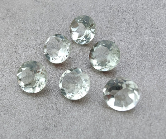 AAA+ QUALITY NATURAL GREEN AMETHYST ROUND SHAPE FACETED CUT CALIBRATED GEMSTONES